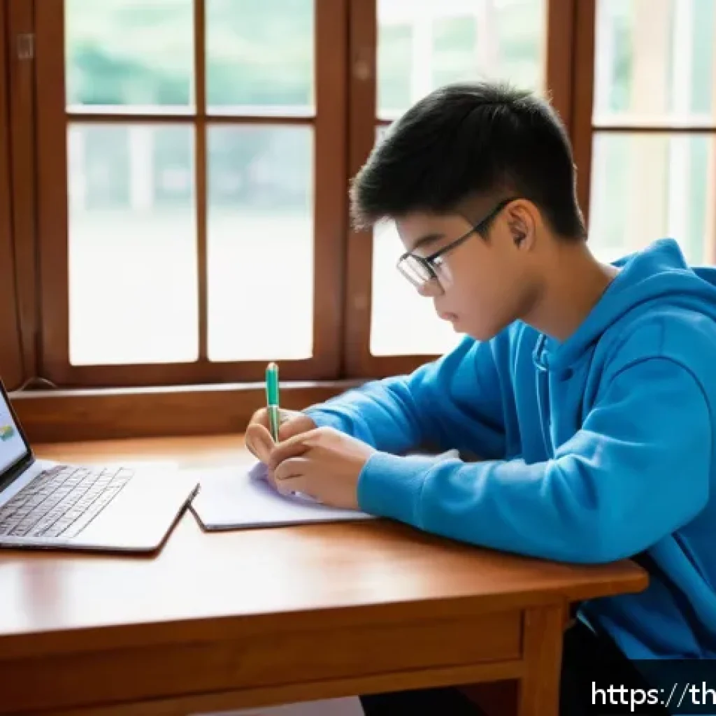 전자기기 시험 준비 타임라인 - A focused Thai student studying at a wooden desk in a cozy room with natural daylight streaming thro...